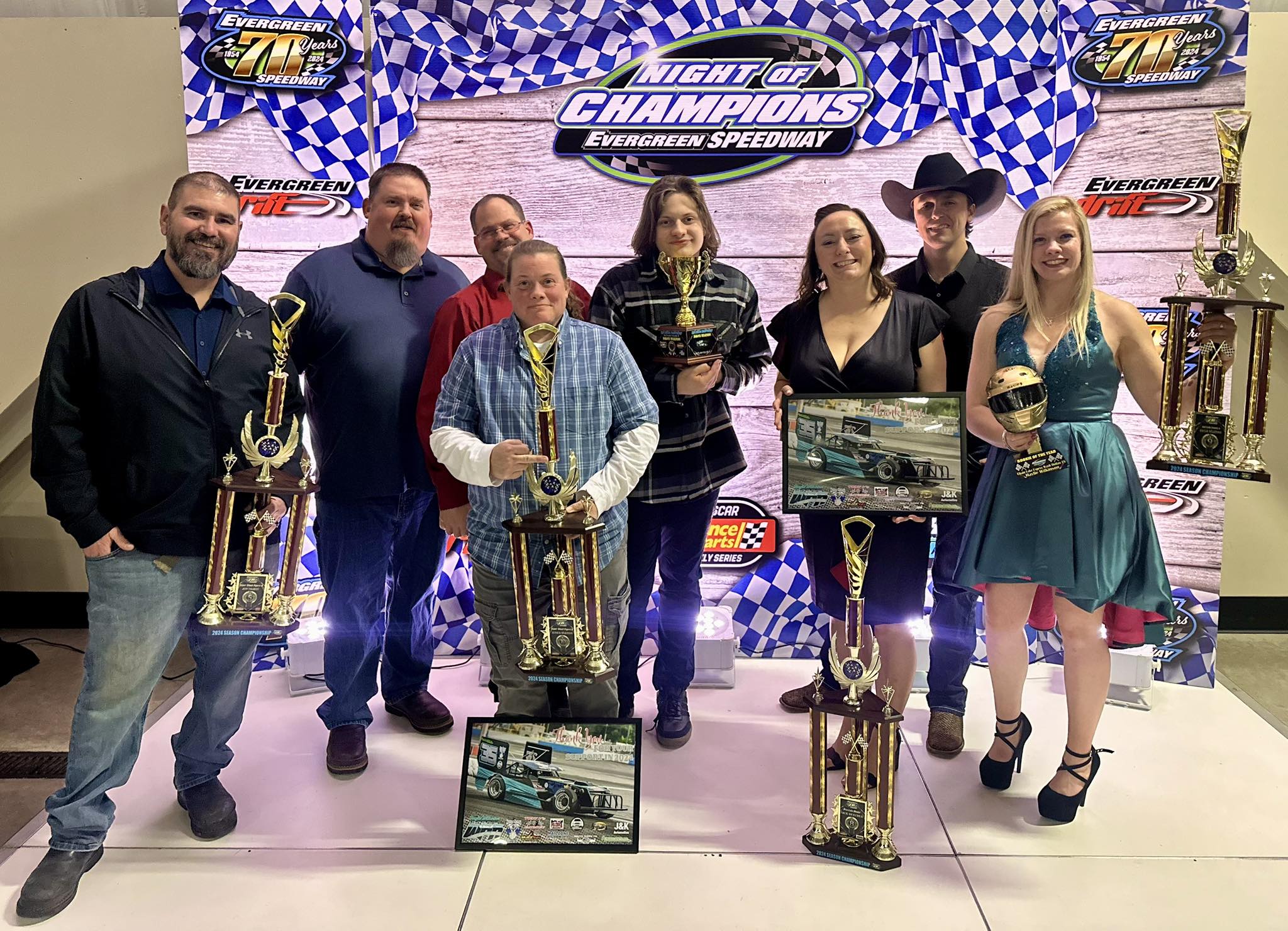 Wilkinson family and friends gathered for a photo at the end of year awards ceremony